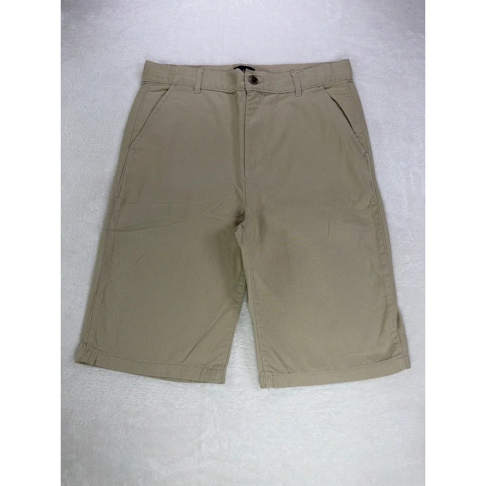 The Children's Place Chino Shorts Uniform Cotton Tan Boys Size 18 Slim 2pk